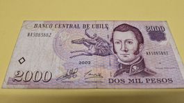 Chile 2000 Pesos Geldschein - Selten und Sammlerstück!2002
