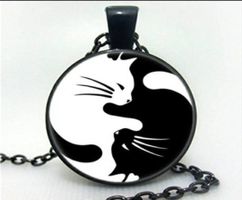 Neu Katze Yin Yang Schwarz Weiss