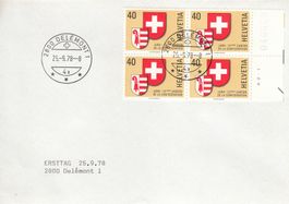 1978 Gründung Kanton Jura 4er Block 2800 Delémont FDC