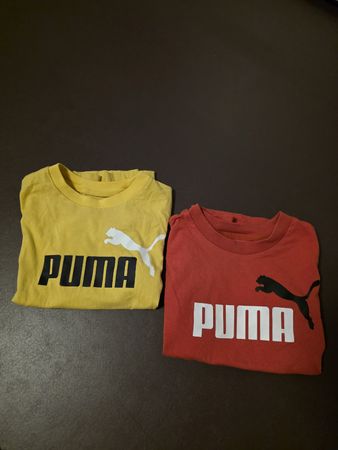 Puma T-Shirts Kinder Grösse 9-10 Jahr 2er Set rot gelb