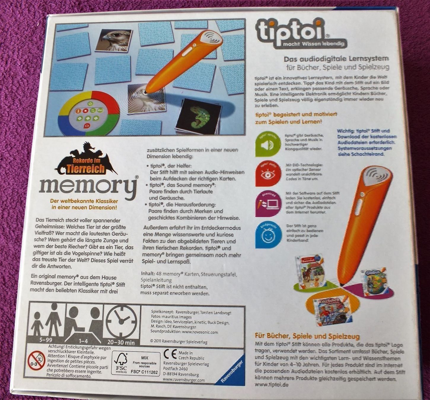 Ravensburger Giochi: tiptoi Memory - Rekorde im Tierreich – Usato da Müllheim Dorf venduto da Seeeule01 3