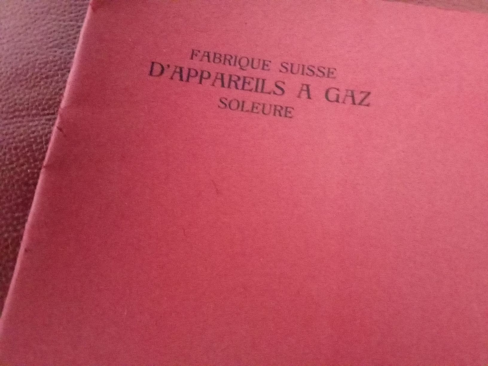 Libri: SCHWEIZERISCHE GASAPPERATE FABRIK SOLOTHURN 1920 – Usato da Muri BE venduto da Alk
