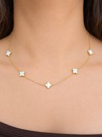 Kleeblatt Design Edelstahl, elegante Halskette. NEU! 🍀