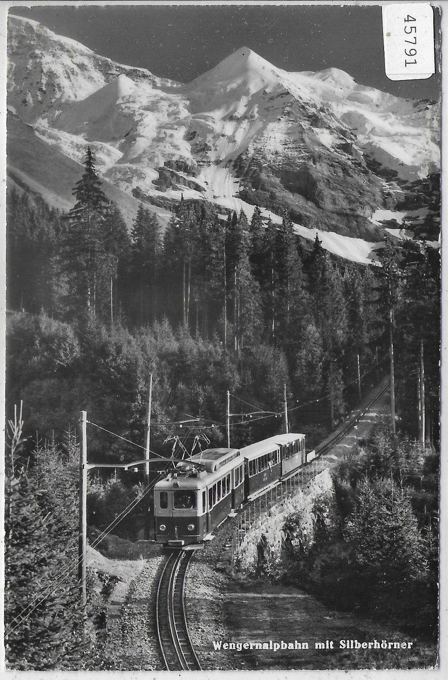 Ansichtskarten: Wengernalpbahn mit Silberhörner – Gebraucht aus Ettingen von Kartenplanet