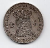 (1415) Holland, 2½ Gulden, 1857, ss-vz