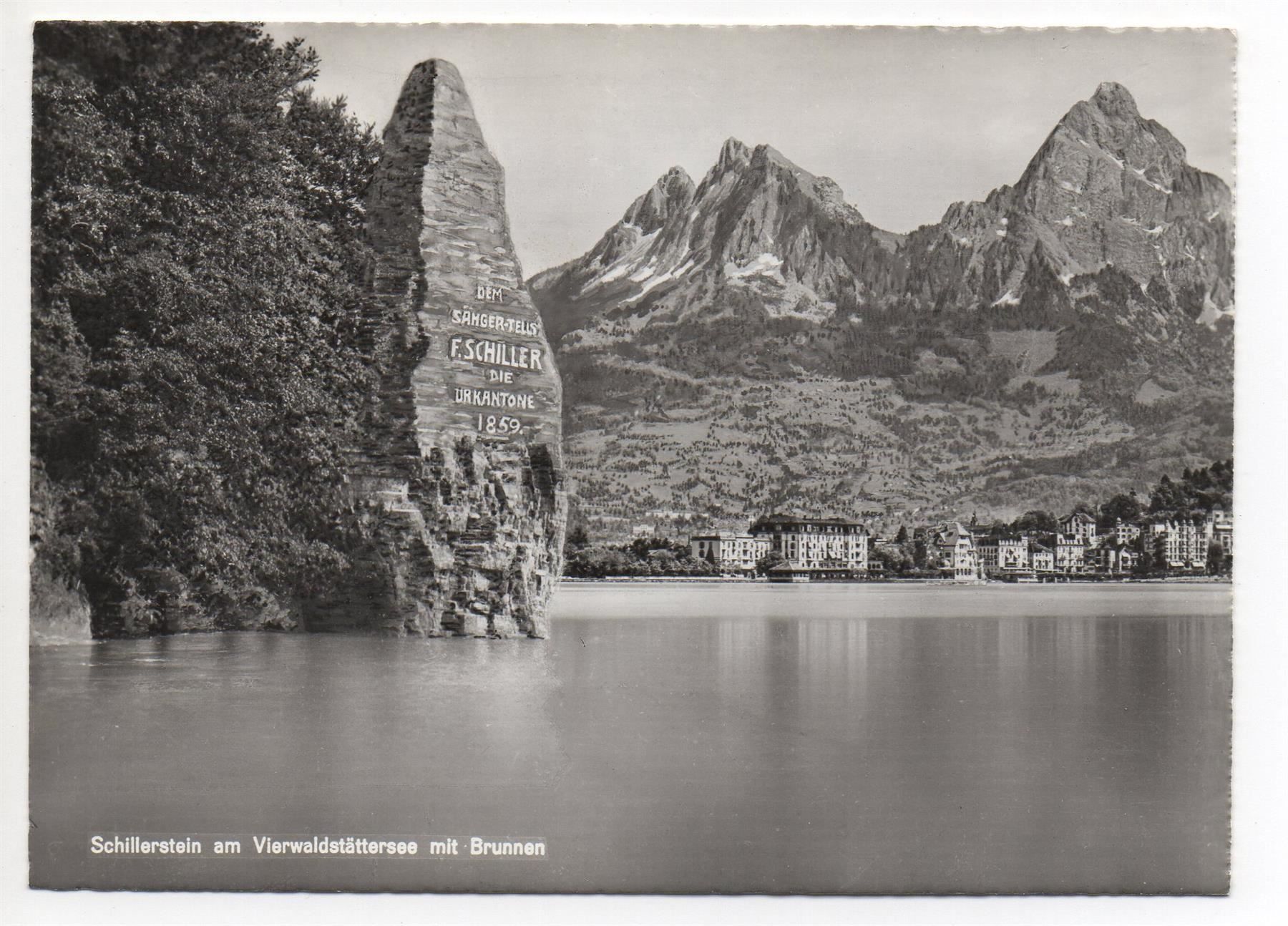 Cartoline postali: BRUNNEN Schillerstein Vierwaldstättersee – Nuovo (secondo la descrizione) da Jona venduto da philajona