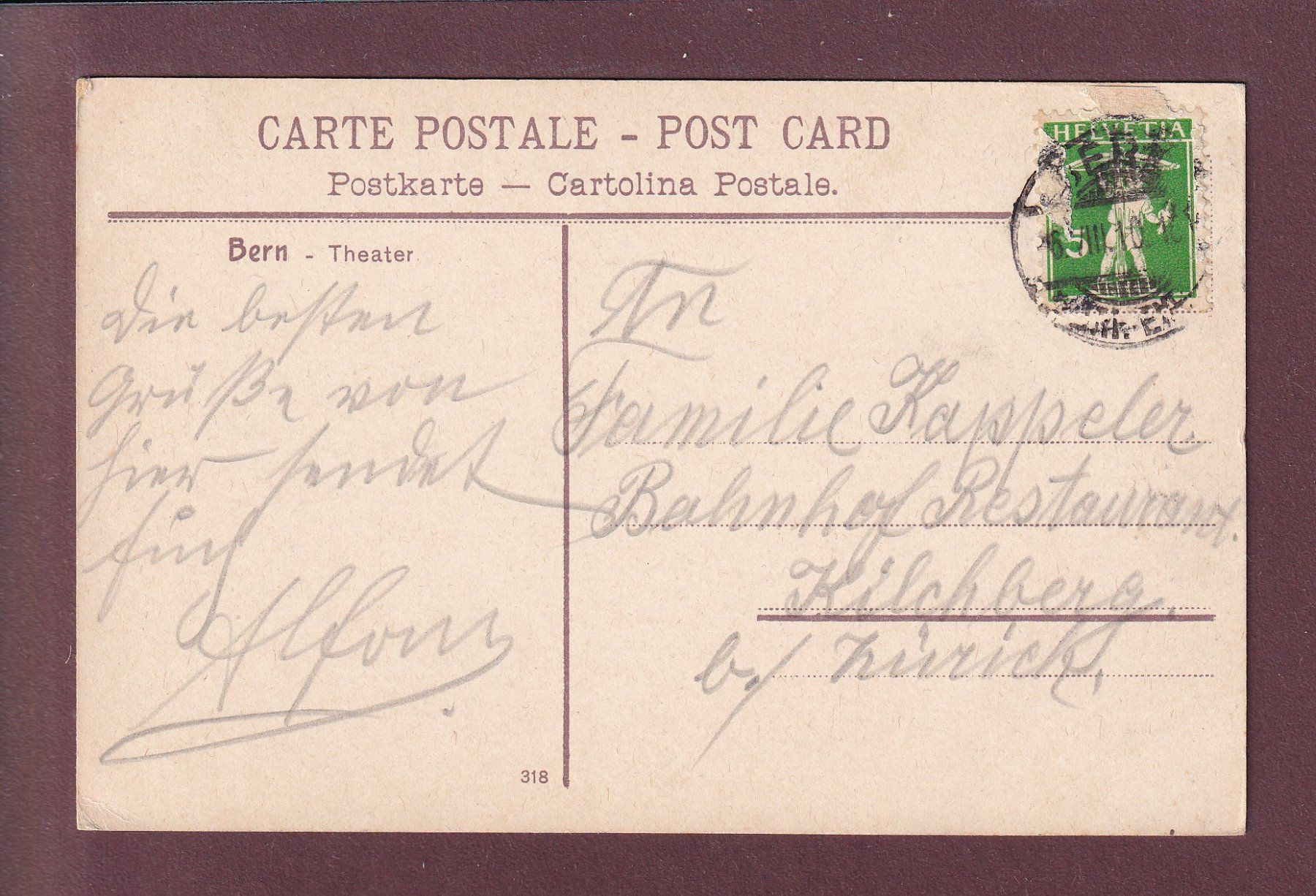 Cartes postales: BERN - Theater - 1910 – D'occasion à Pully par nicecards 1