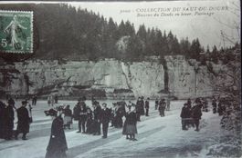 Patinage sur le Doubs au lac des Brenets