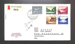 1956 FDC Pro Patria "DEUTSCH" illustriert und Einschreiben