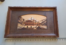 Altes Bild Holz Schnitzerei Altdorf Chalet Haus  Bristen Uri