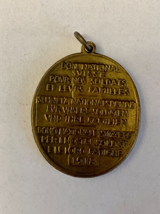 Médaille Suisse Don National Pour Nos Soldats Et Leurs Familles - Bronze, 1918