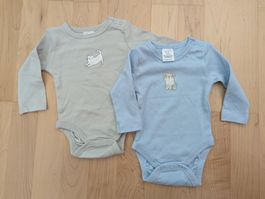Zwei Baby Bodys Langarm Baumwolle Grösse 50/56 neu