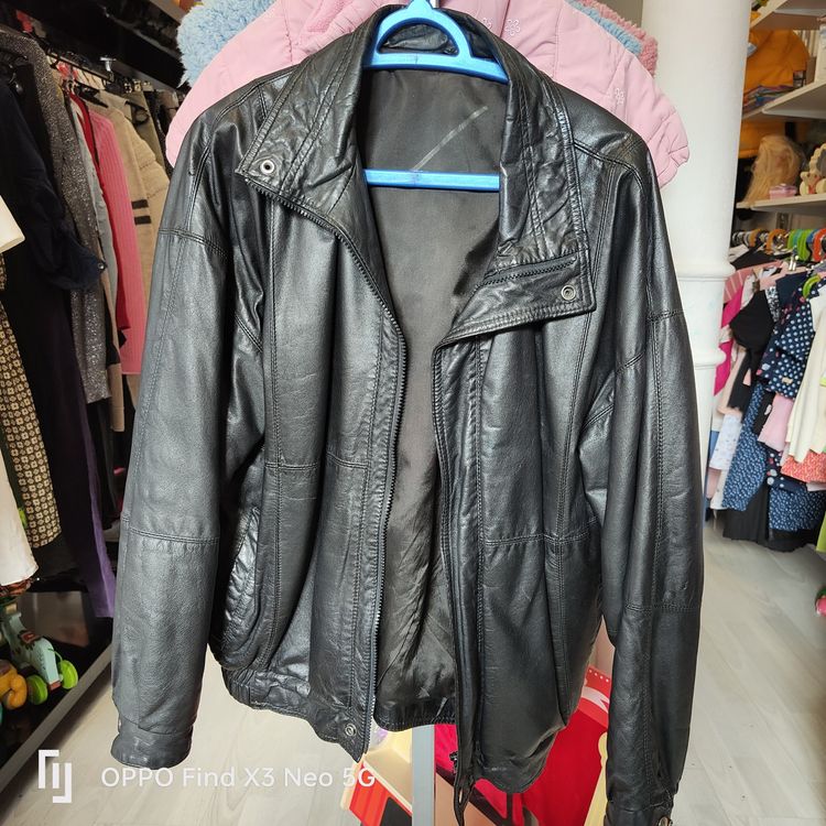 Veste En Cuir D'agneau Véritable Rouge - Taille 2 (38/40), Très Bon état