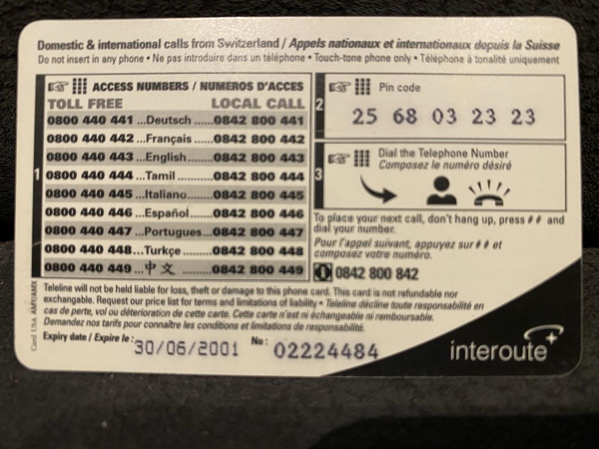 Telefon- & Taxkarten: Teleline – Gebraucht aus Lausanne von babacard10 1