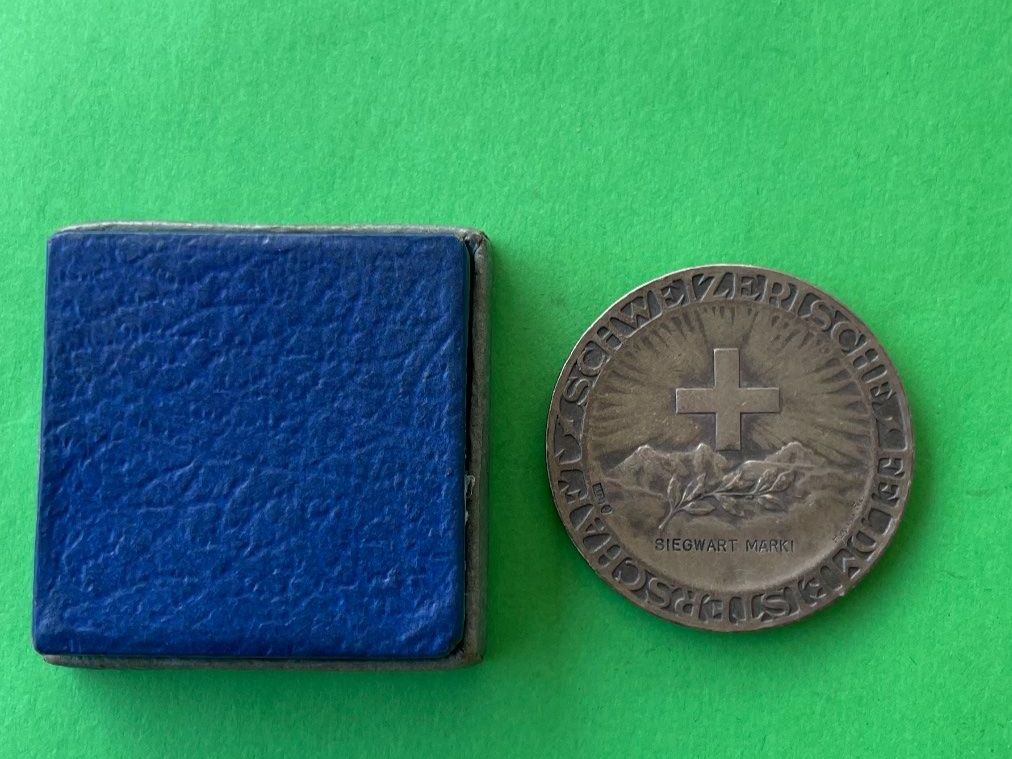 Medaglie: Schweizerische Schuetzenmedaille, Silber, im Etui – Usato da Bremgarten AG venduto da Schussi 3