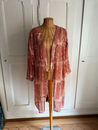 CREAM - Chiffon Jacke rot-weiss gemustert