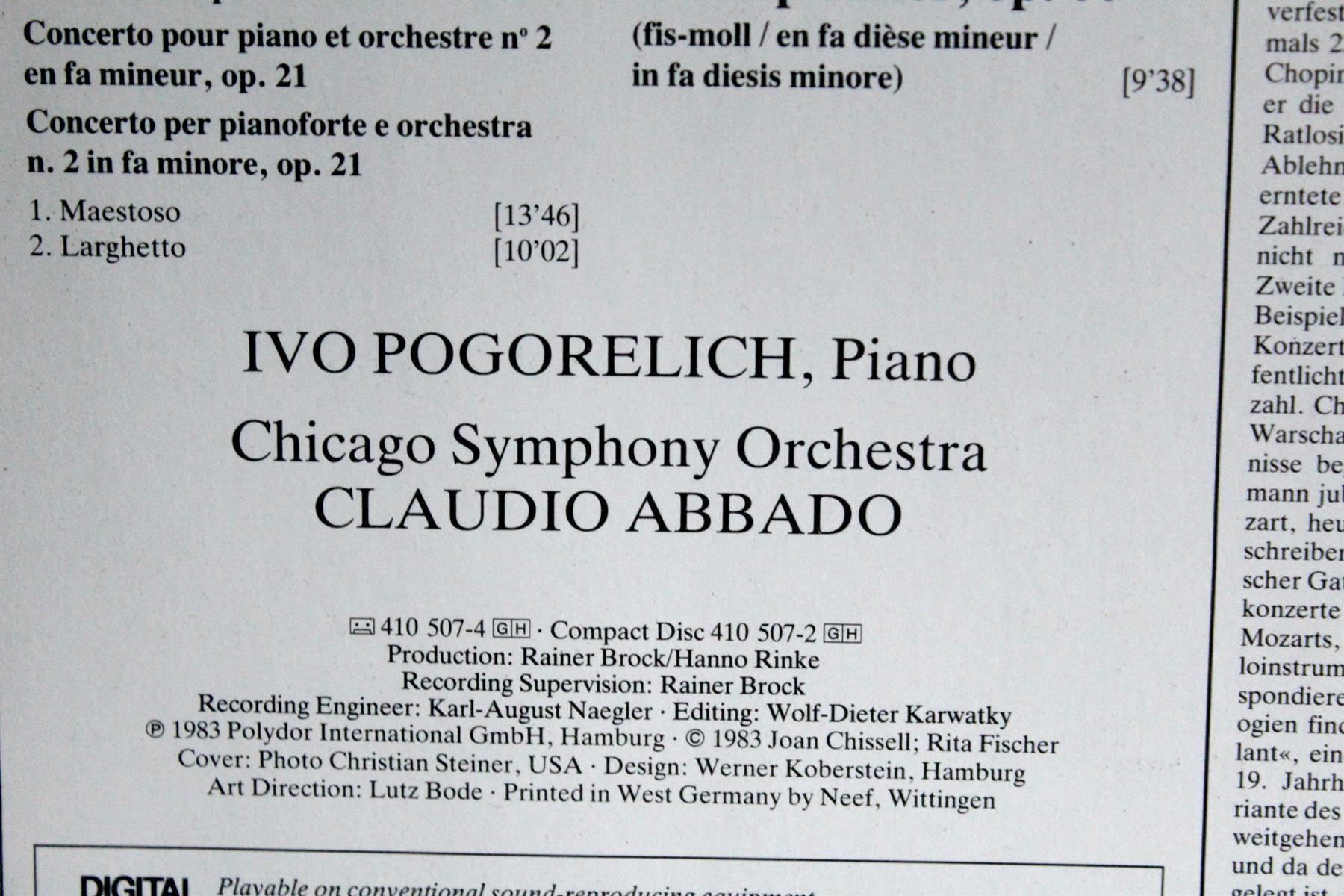 CD: FREDERIC CHOPIN: Klavierkonzerte No. 2 – Usato da Bern venduto da kultiges 5