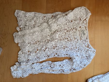 Pull crochet blanc 