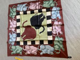 Vintage Seidenschal mit elephanten  Jim Thompson 82 x 82 cm