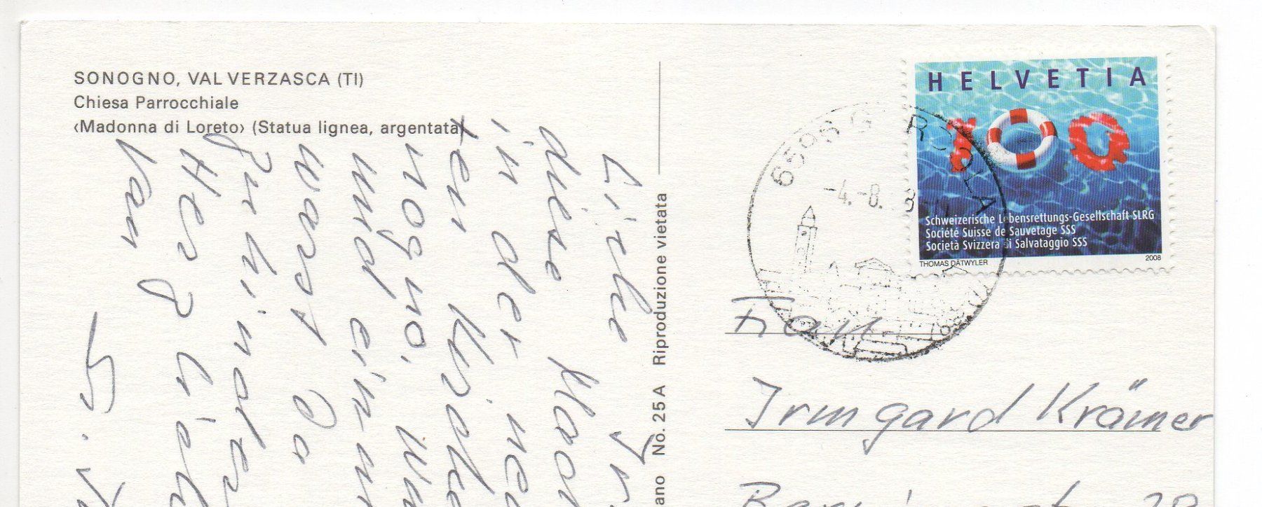 Cartes postales: SONOGNO Chiesa Parrocchiale – D'occasion à Jona par philajona 1