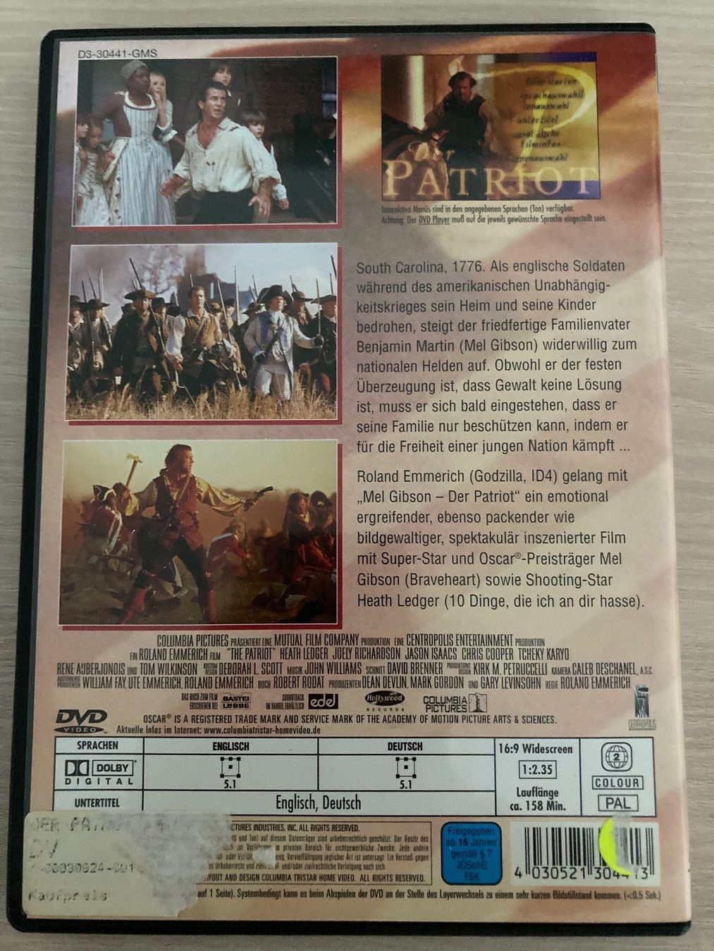 Tutti i DVDs: Der Patriot – Usato da Brütten venduto da voene77 1