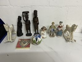 Deko-Figuren-Set, Sammlerstücke, handgefertigt, mit Herz-Anh