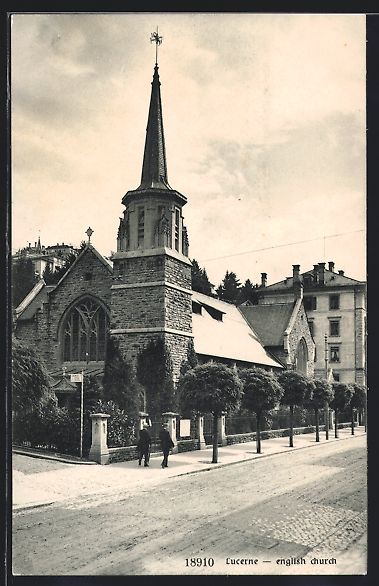Cartoline postali: AK Lucerne, English Church – Usato da Berlin venduto da bartko-reher