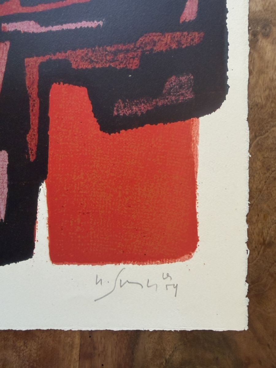 Grafica & Litografie: Gustave Singier Lithographie "Château-feu" 1959 – Usato da Zürich venduto da cENS0R 2