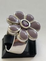 Ring Blumenmotiv mit Stein und Emaille Silber 925