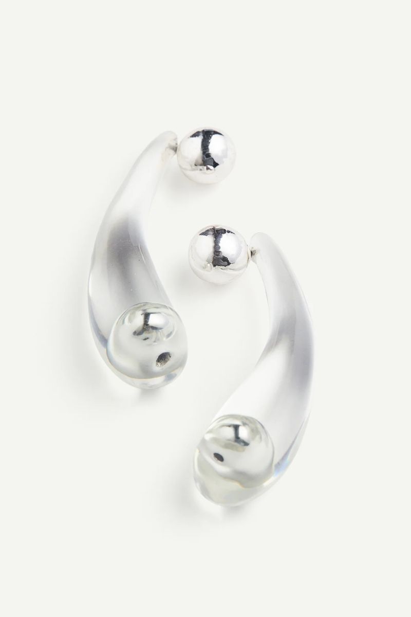 Boucles d'oreille: Ohrringe Kugel silberfarben transparent – D'occasion à Siebnen par koschitoschi