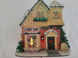 Décoration Noël Fibre Optique Candy House couleur changeante