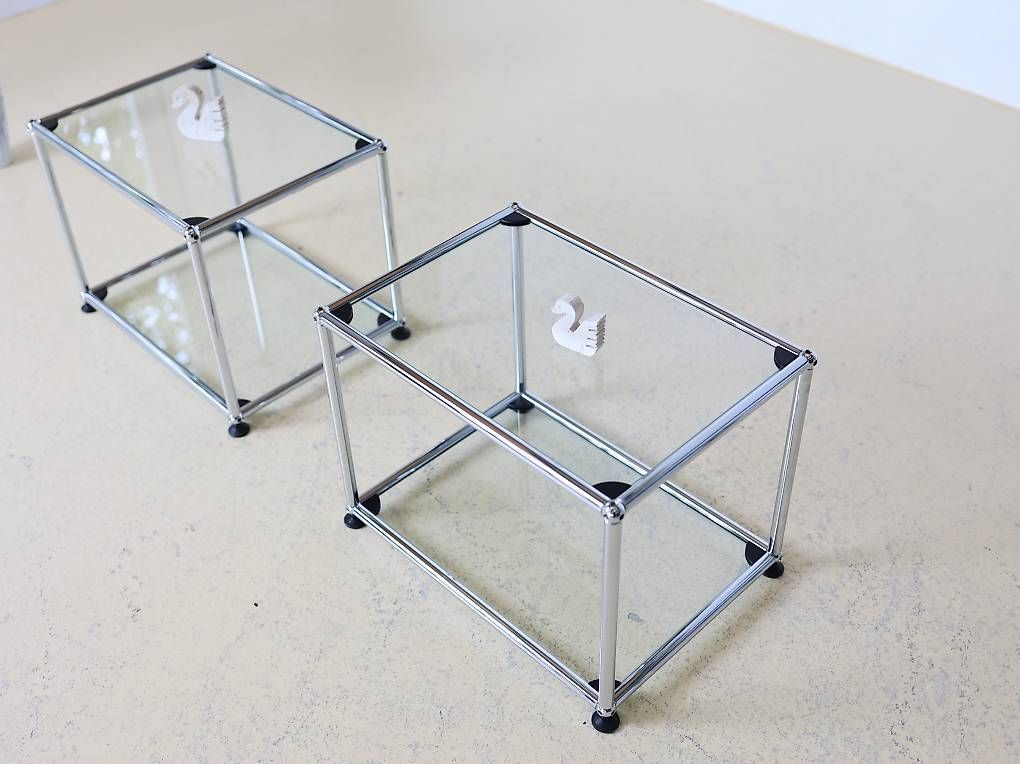 USM Tavoli: USM Haller Beistelltische aus Glas – Usato da Meinisberg venduto da atelier_TILIJA 1