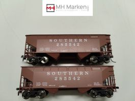 (2x) ATLAS 1854 SOUTHERN Schüttgutwagen DC H0 mit OVP