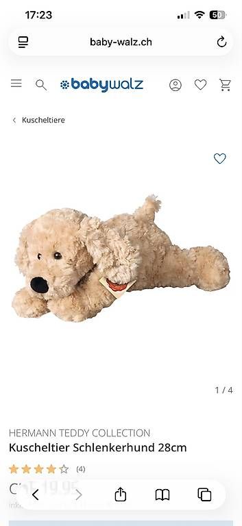 Giocattoli: Kuscheltier Schlenkerhund  – Nuovo e nell'imballaggio originale da Rüschlikon venduto da ait_p9qb