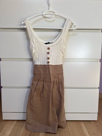 Robe blanche et beige 