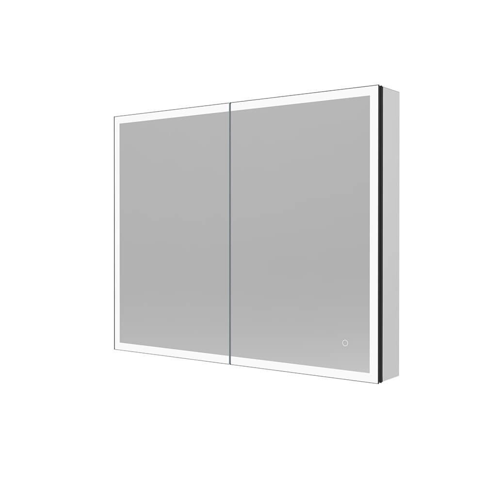 Armadietti a specchio: LED-Spiegelschrank EVA Schwarz - 100x80cm – Nuovo e nell'imballaggio originale da Wallenwil venduto da toesstal-vertrieb 2