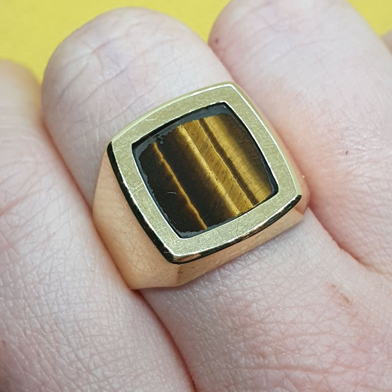 Ringe: Herrenring 750 Gold mit Tigerauge – Neu (gemäss Beschreibung) aus Unterägeri von Altgoldschmuck 7