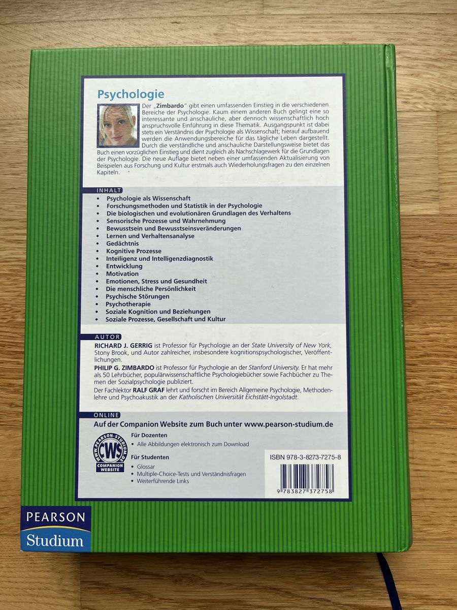 Libri: Psychologie (Gerrig/Zimbardo) – Usato da Zürich venduto da yeti044 3