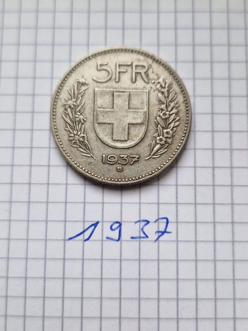 Tutti le monete: 5 Franken Siber, 1937 – Usato da Alterswil FR venduto da Paseo0