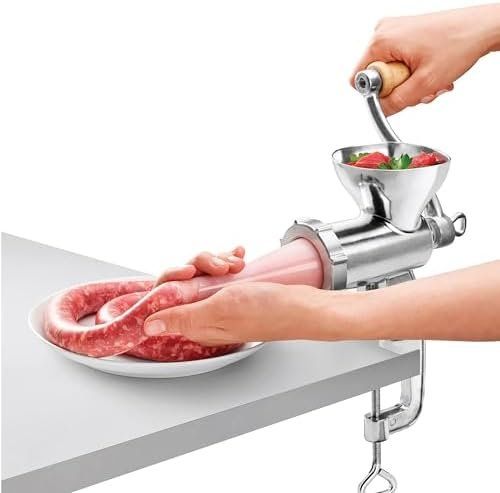 Elettrodomestici da cucina: Manueller Fleischwolf Alu mit Holzkurbel Tischbefestigung – Nuovo e nell'imballaggio originale da Hundwil venduto da Stallone6 3