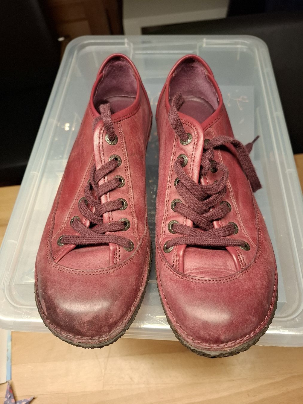 Kickers Scarpe da donna: Kickers Lederschuhe Gr. 38 weinrot Damen – Usato da Dietikon venduto da zweiumzug