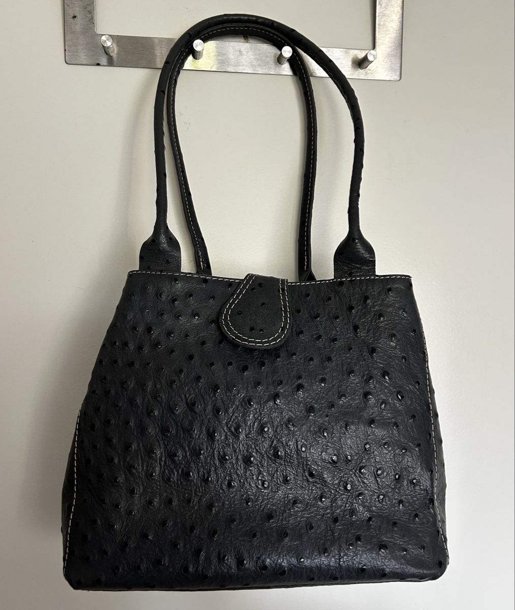 Borse da donna: Graue Handtasche Straussenleder – Usato da Zürich venduto da ElsterAuge7 1