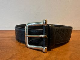 Gucci Leder Gürtel schwarz Monogram – Original