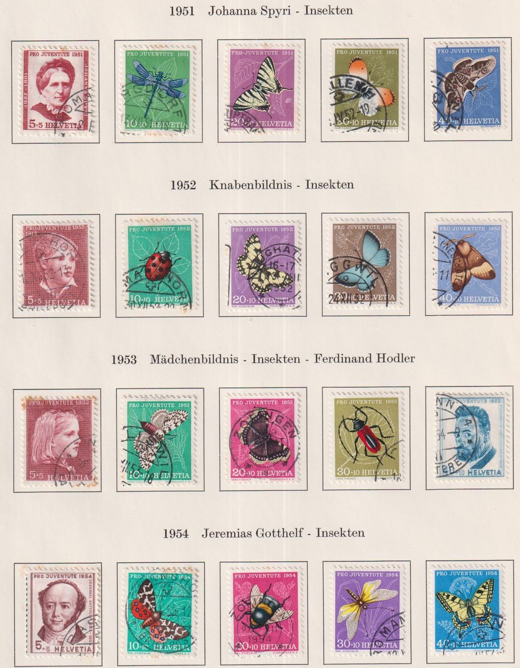 Tutti i francobolli: Pro Juventute 1913 - 1967, sehe Scan – Usato da Claro venduto da Chanty7 8