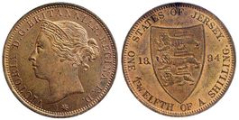 Jersey, 1/12 Shilling 1894, unz!