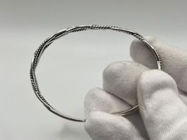 Bracelet jonc tressé / torsadé ajouré en Argent 925