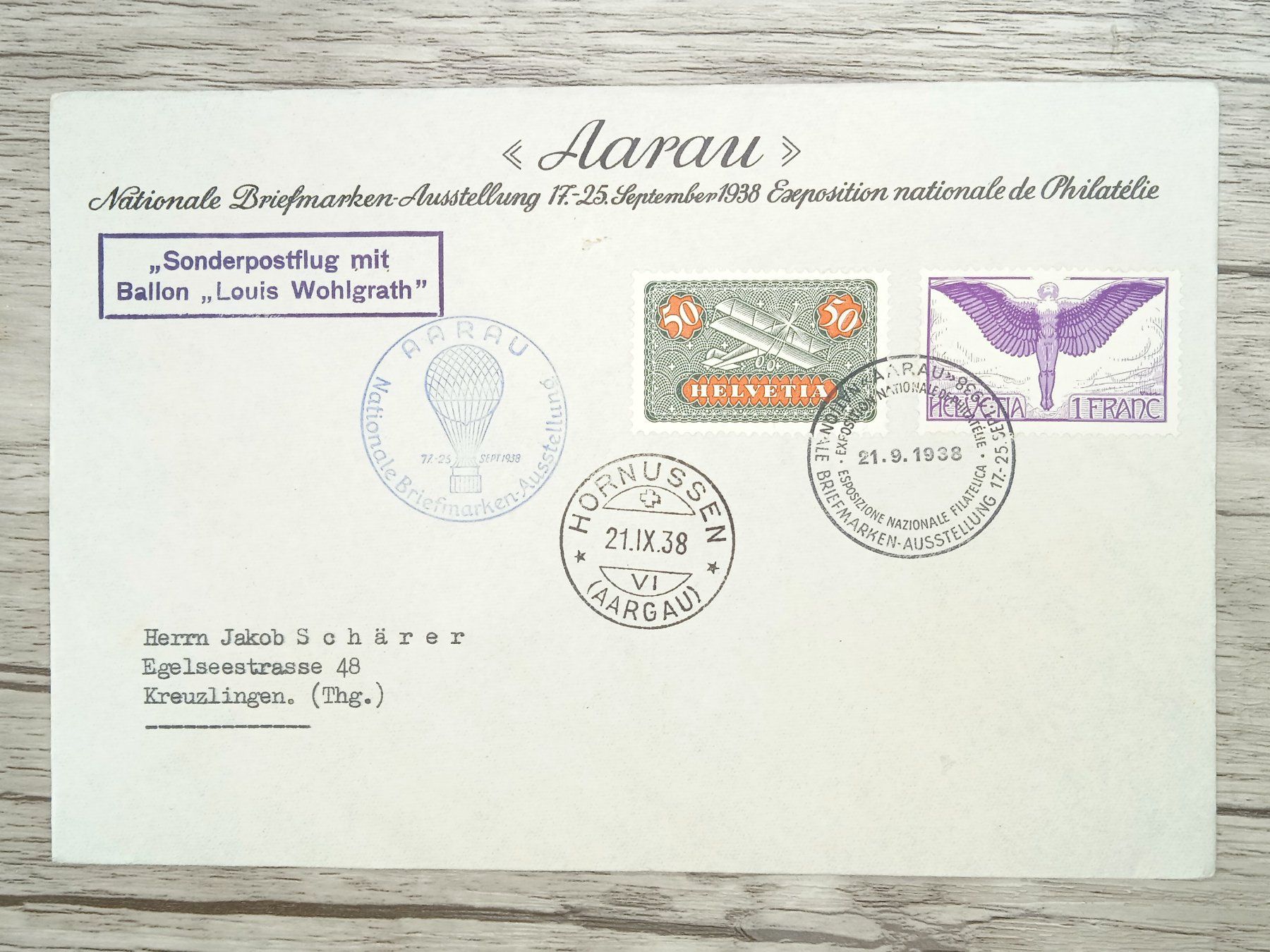 Tutti i francobolli: TR107 Enveloppe + Timbre Suisse 1938 – Usato da Cousset venduto da Patrick_Collections