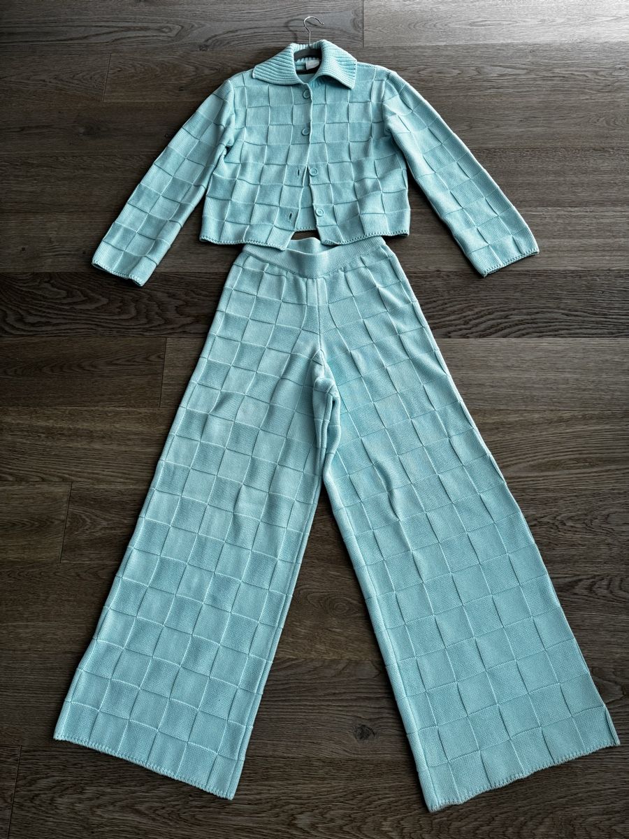 Completi & Tailleur: Strick-Zweiteiler in Sky Blue - Grösse S – Usato da Killwangen venduto da was.sharp