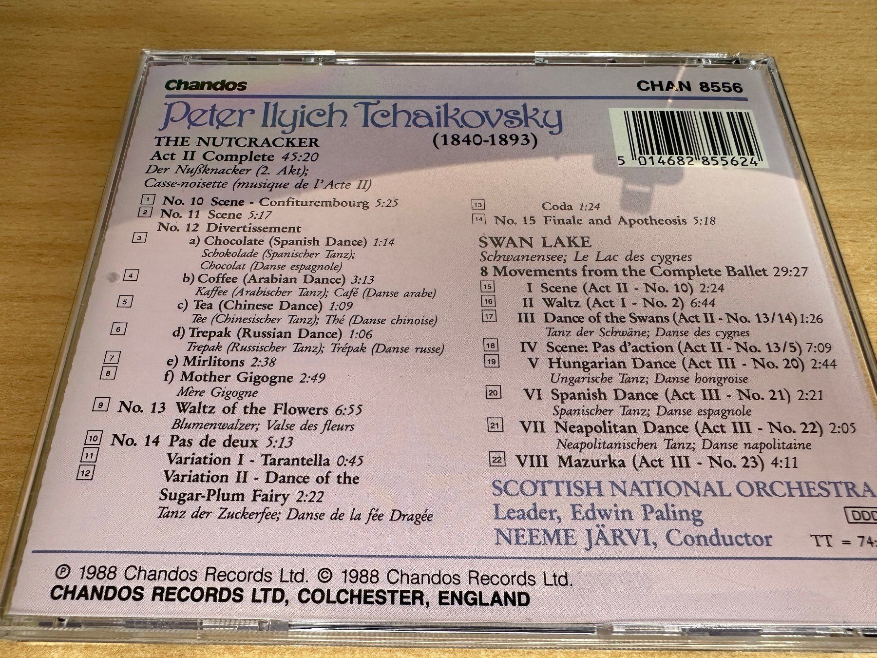 CD: R6 Tchaikovsky - Scottish - Neeme Järvi – Nutcracker – Usato da Rikon im Tösstal venduto da Alpenmutz 1