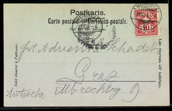 Cartes postales: Mondschein-AK Meyringen, Teilansicht mit – D'occasion à Berlin par bartko-reher 1